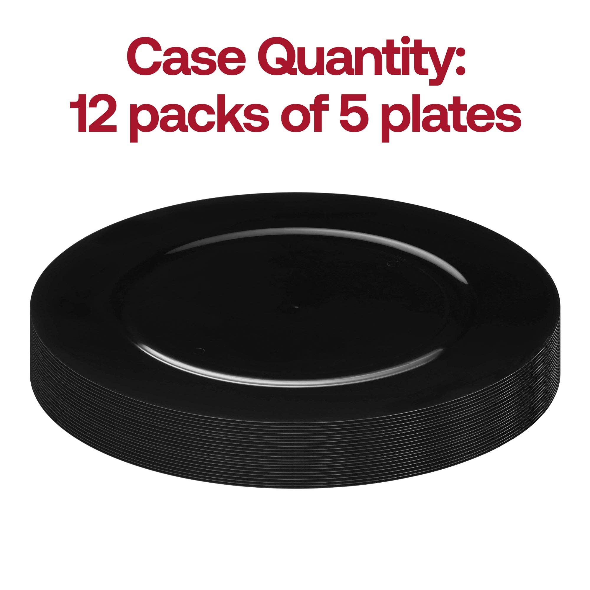 Smarty had a Party - Vente Assiette de présentation - 60 assiettes de présentation rondes en plastique noir de 13"3