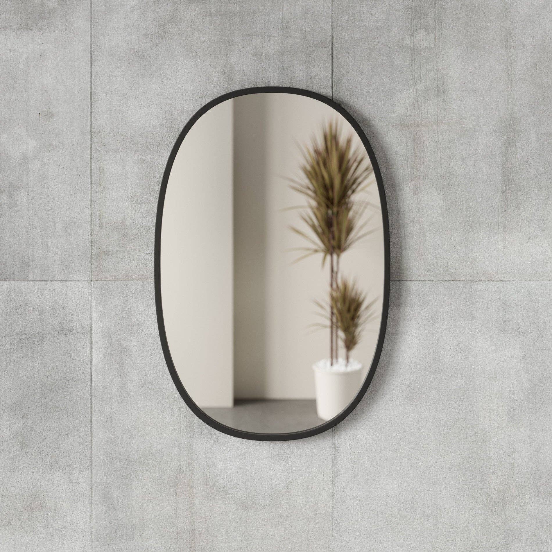 Noir Miroir ovale Hub en vente sur Faire6