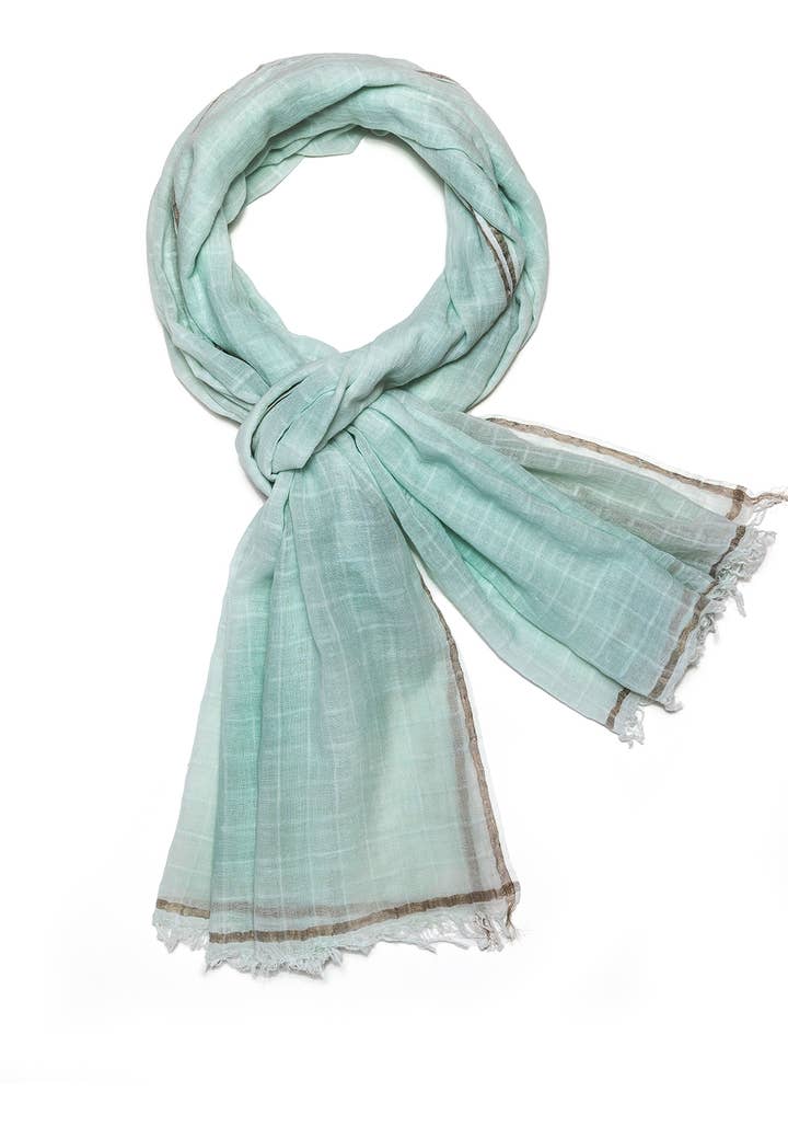 Indigo Handloom - Wholesale Scarf - Women's - Windowpane - Blue0