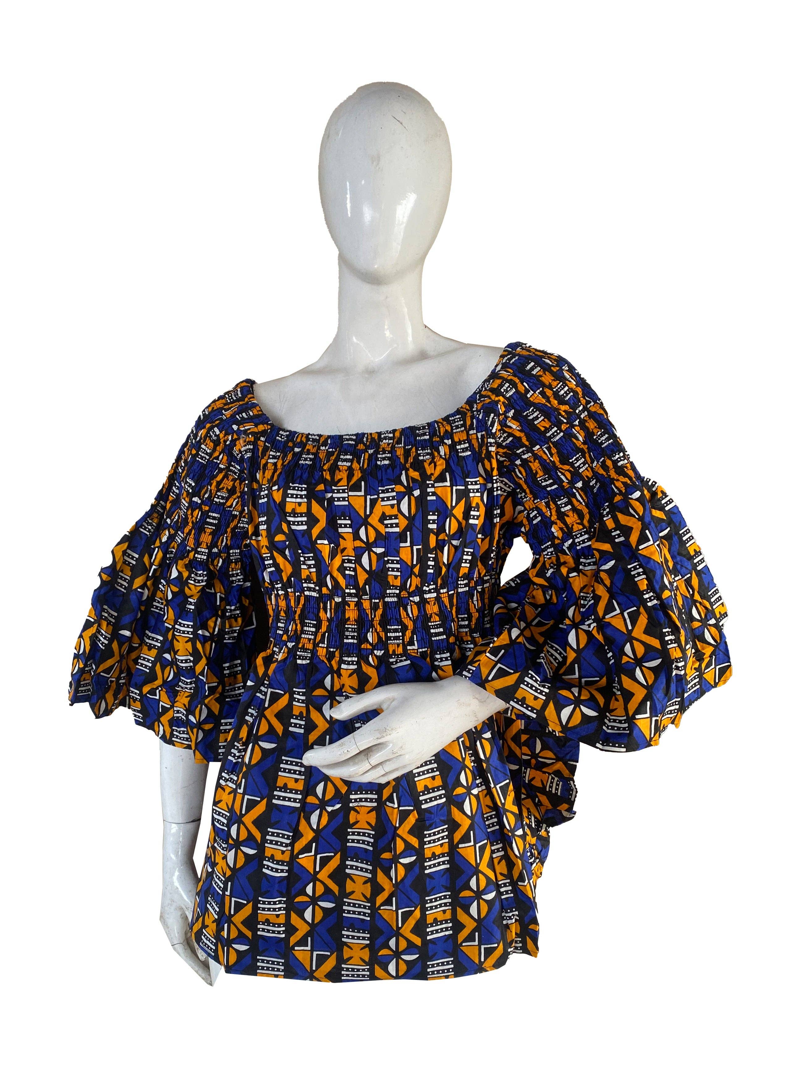 Satsuma Wholesale - Wholesale Blouse - Women's - African Ladies Smocked Peplum Blouse | One Size