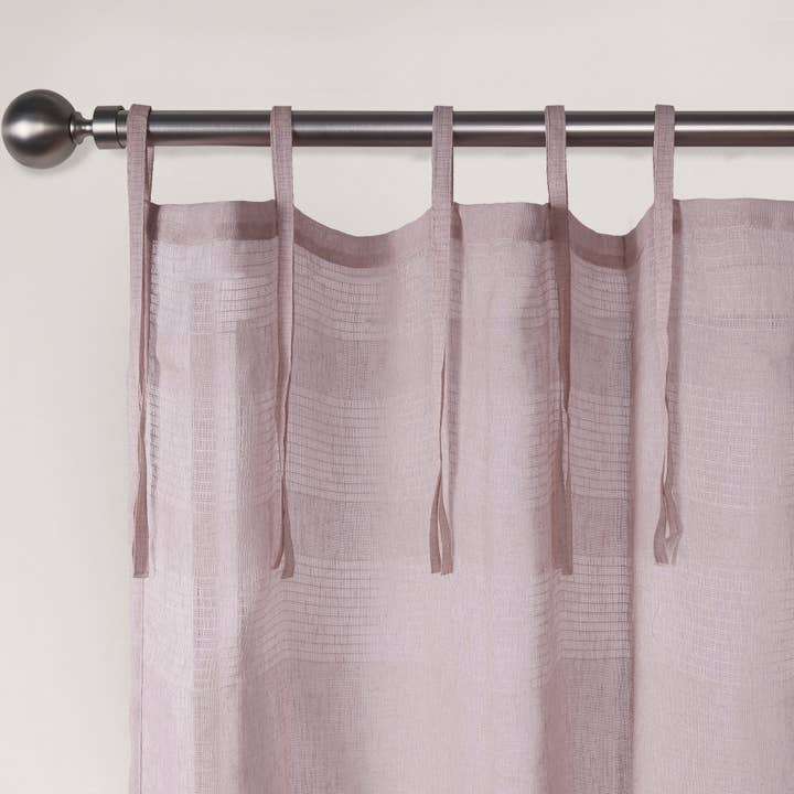 Awesome Home - Wholesale Curtain - Awesome Home Grayson Stripe Sheer Tie Top Curtains Pair10