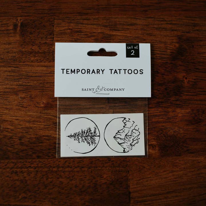 Saint & Company - Wholesale Temporary Tattoo - Mountains & Trees Temporary Tattoos