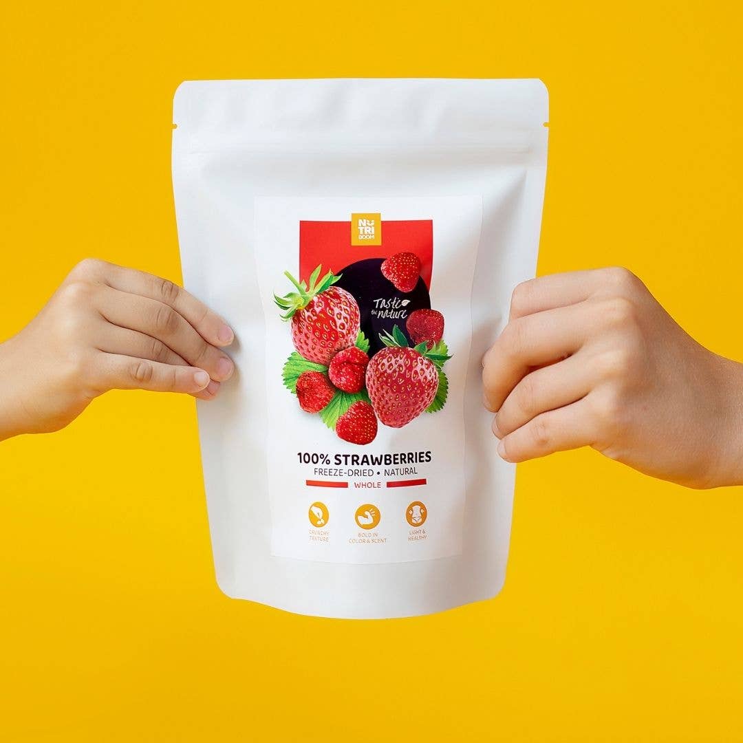 NutriBoom - Wholesale Dried/Dehydrated Fruit - Freeze Dried Strawberries: 17g and 35g packs3