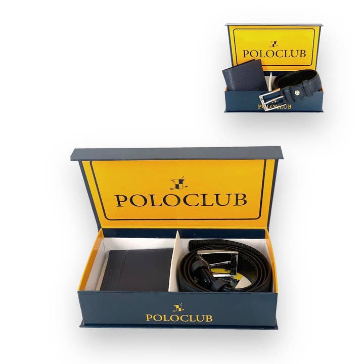ALBAsrls - Venta al por mayor Caja de regalo - Conjunto hombre POLOCLUB cinturón + cartera3