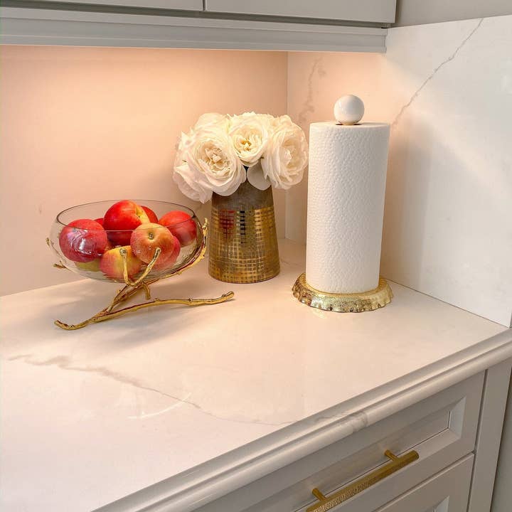 CLASSIC TOUCH DECOR INC. – Engroshandel Skål – 11" D glasskål med guld kvist Base1