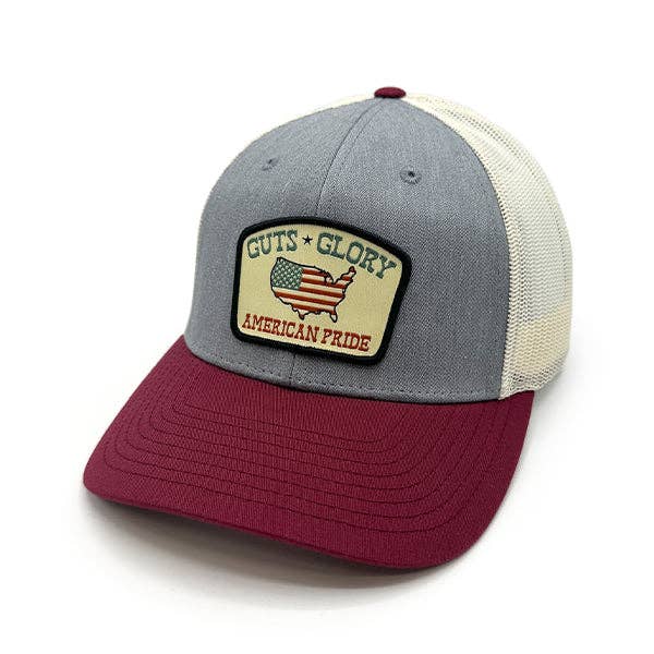 Shield Republic LLC - Wholesale Trucker Hat - Men's - Guts Glory American Pride Woven Patch Hat