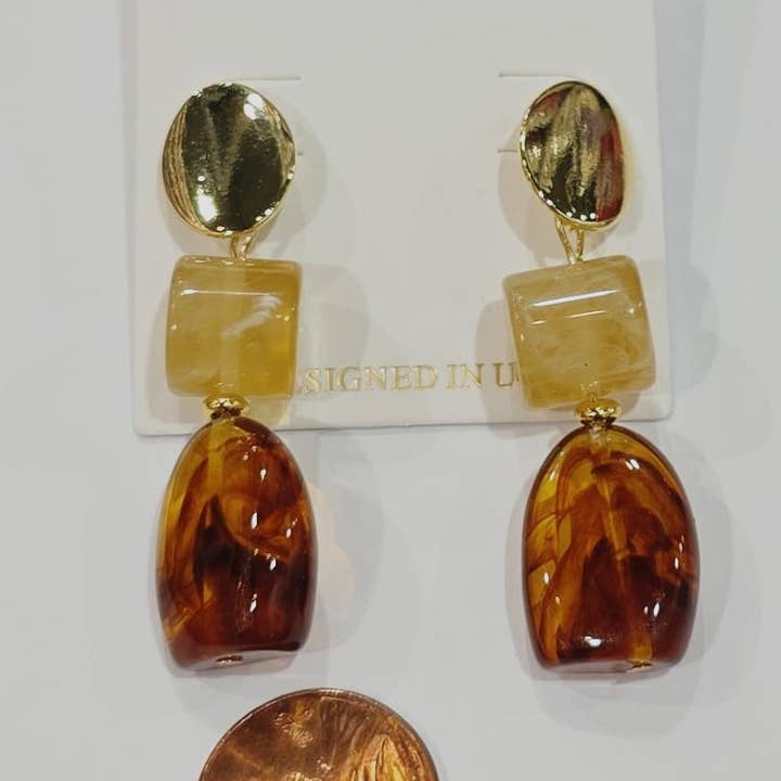 MBRG Resin Drop Earrings E-19911 for wholesale on Faire2