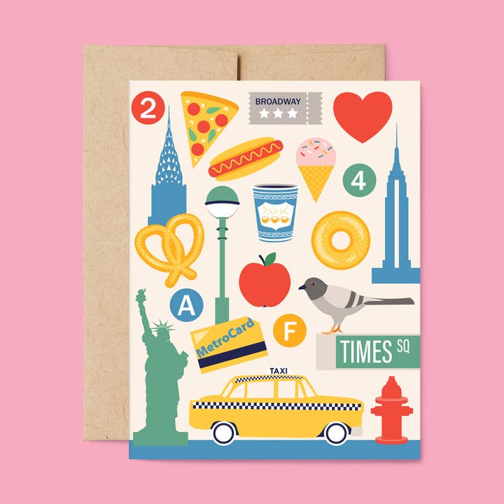 NYC Everything - Carte vierge de New York pour la vente par Belle Belette