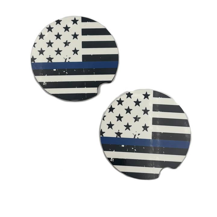Conjunto de 2 Bases para Copos de Carro com Bandeira da Polícia por atacado de Sage & Soil