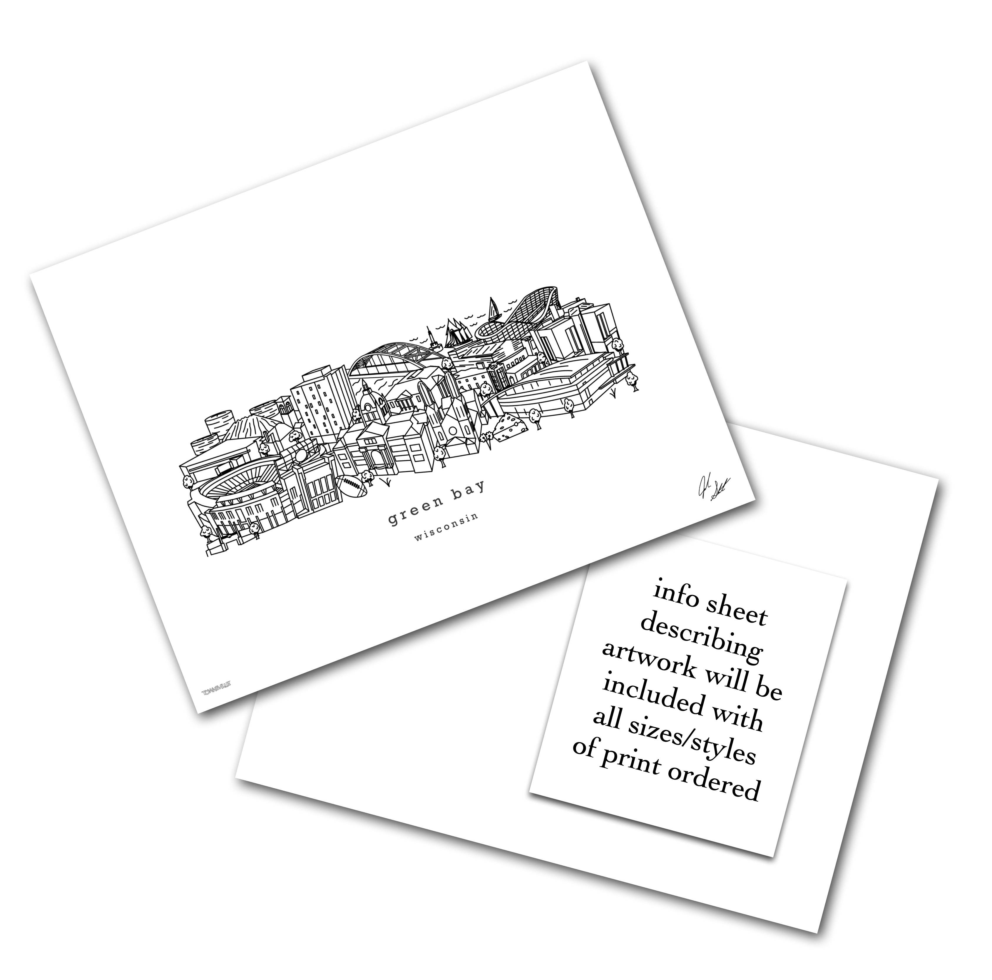 Townsville Art - Wholesale Art Print - Green Bay Wisconsin Minimalist Wall Decor0