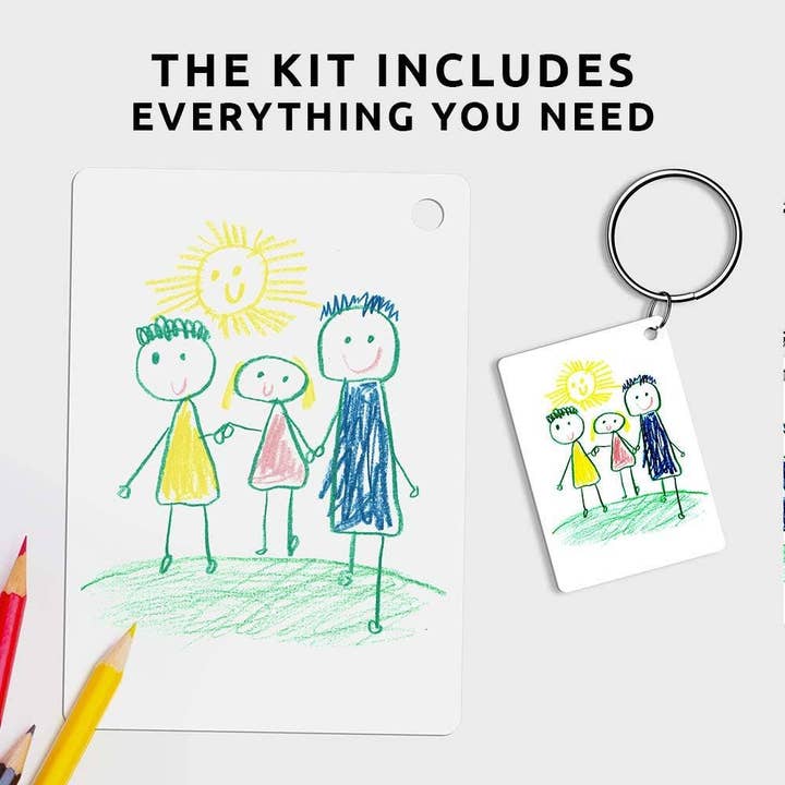Pikkii USA - Wholesale DIY Craft Kit - Kids - Drawing Shrink Keyring | DIY Personalized Keychain Craft Kit