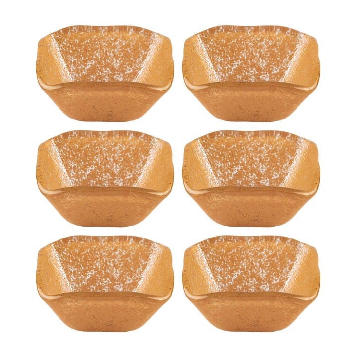 Glasgeschirr 2,25" x 2,25" x h:1,5" 2 oz. Quadratisches Orangerotes Glas-Ramekin (Set aus 6) für den Großhandel von TURGLA HOME