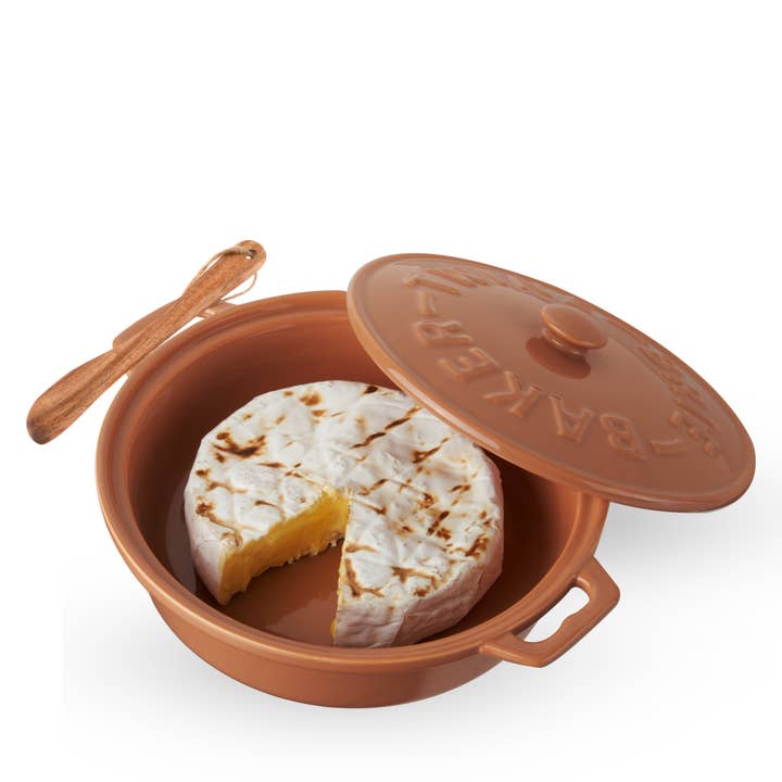 Twine - Wholesale Cheese Board - Terra Cotta Brie Baker with Wood Spreader