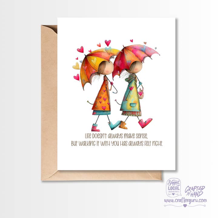 Walking Through Life Together – Meaningful Love & Friendship Card VGC-018 for wholesale by Crafter Guru Shop