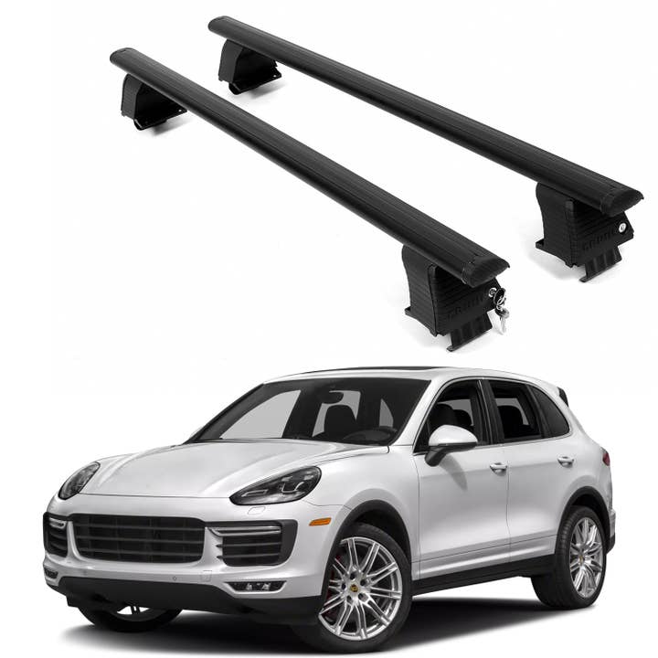 Barras Transversales de Techo ERKUL Para PORSCHE CAYENNE 2011-2018 Techo Desnudo Aluminio Negro para venta al por mayor de Erkul Auto USA