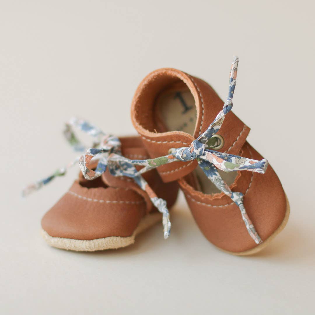 Sun & Lace - Wholesale Crib Shoes - Baby - Tie Baby Mary Janes in Walnut | Baby Girl Shoes3