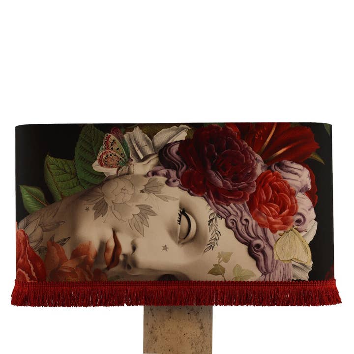 APHRODITE RECTANGULAR LAMPSHADE WITH FRINGES for wholesale by Voglio Bene