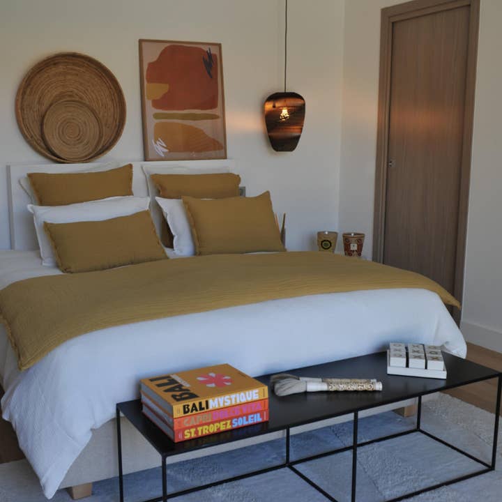 Tino Waffle Curry Cushion Cover 65 X 65 cm for wholesale by Maison d'été