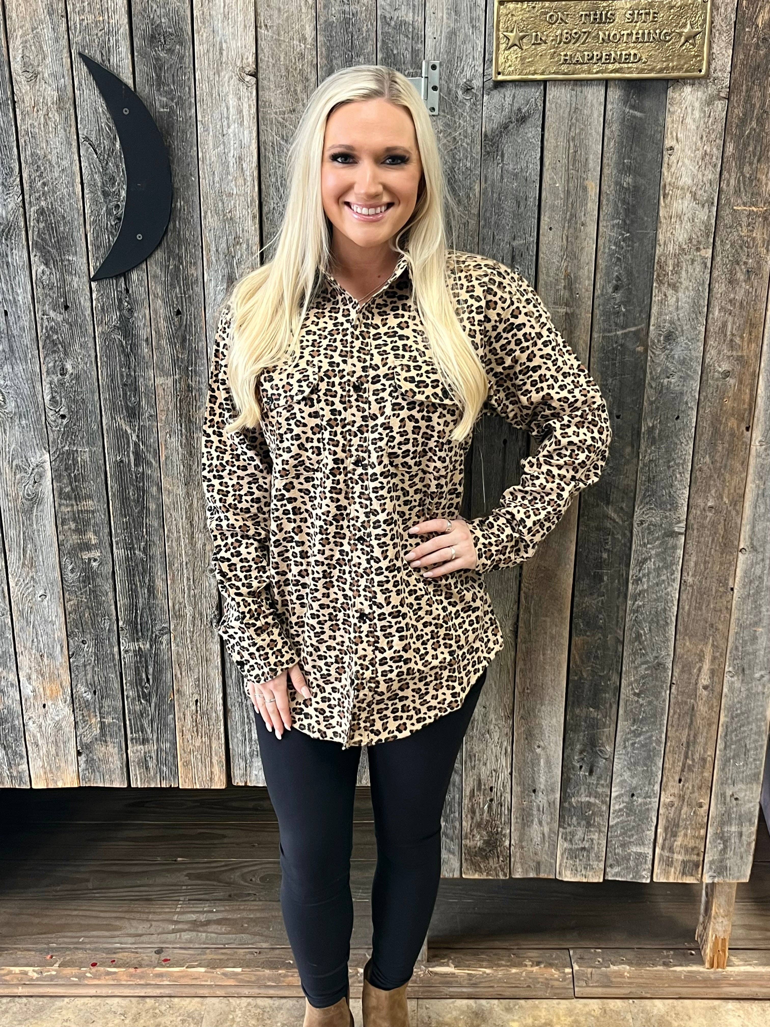 Spirit to a Tee - Wholesale Button Down Shirt - Women's - Animal Print Flannel1