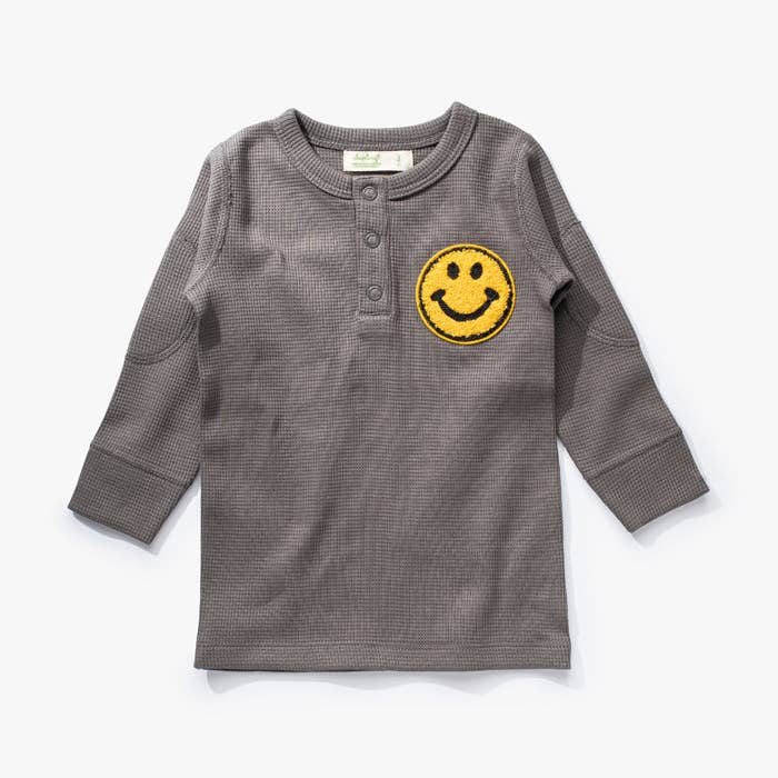 Camiseta de manga larga Be Happy Waffle para venta al por mayor de Sapling Child