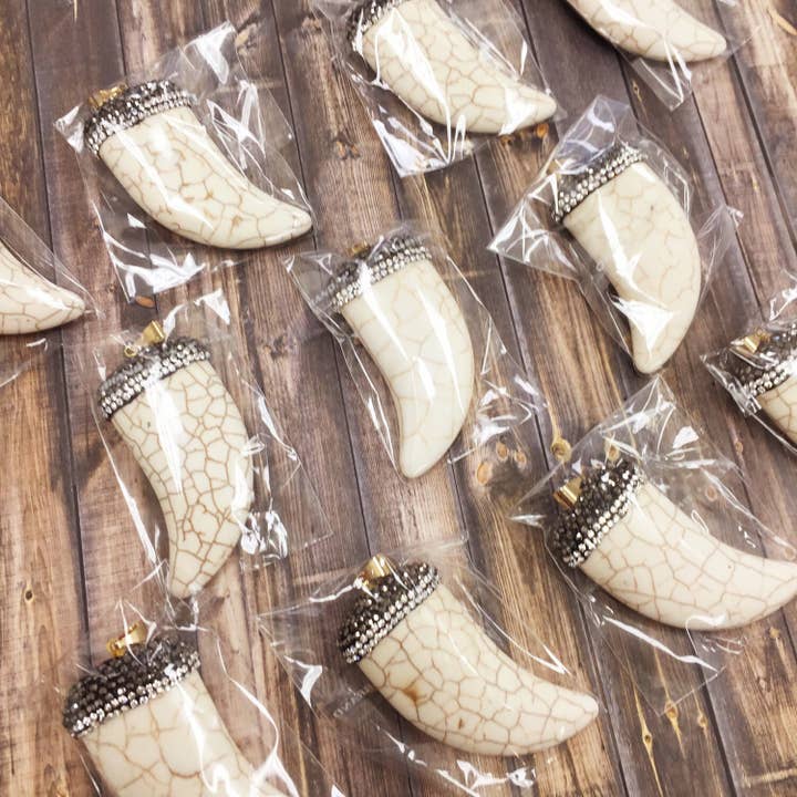 Horn, Tiger Eye Pendant, Tiger Eye Horn, Howlite Horn Pendants, Howlite Pendant, Howlite Horn Pendants, Howlite Pendants, Horns, Horn, Tiger Eye for wholesale by The Bead Bazaar