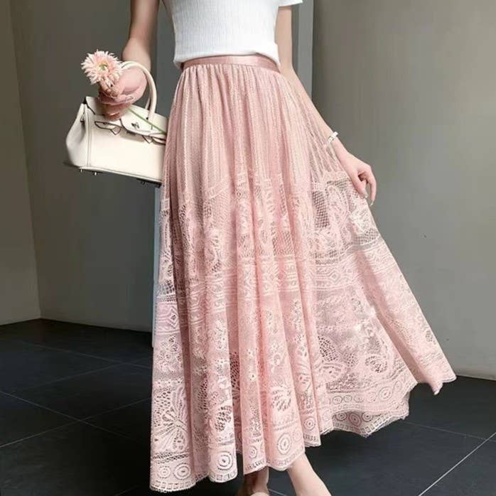 PEACH ACCESSORIES - Wholesale Skirt - Women's - Bohemian Rhapsody Lace Skirt SK2081