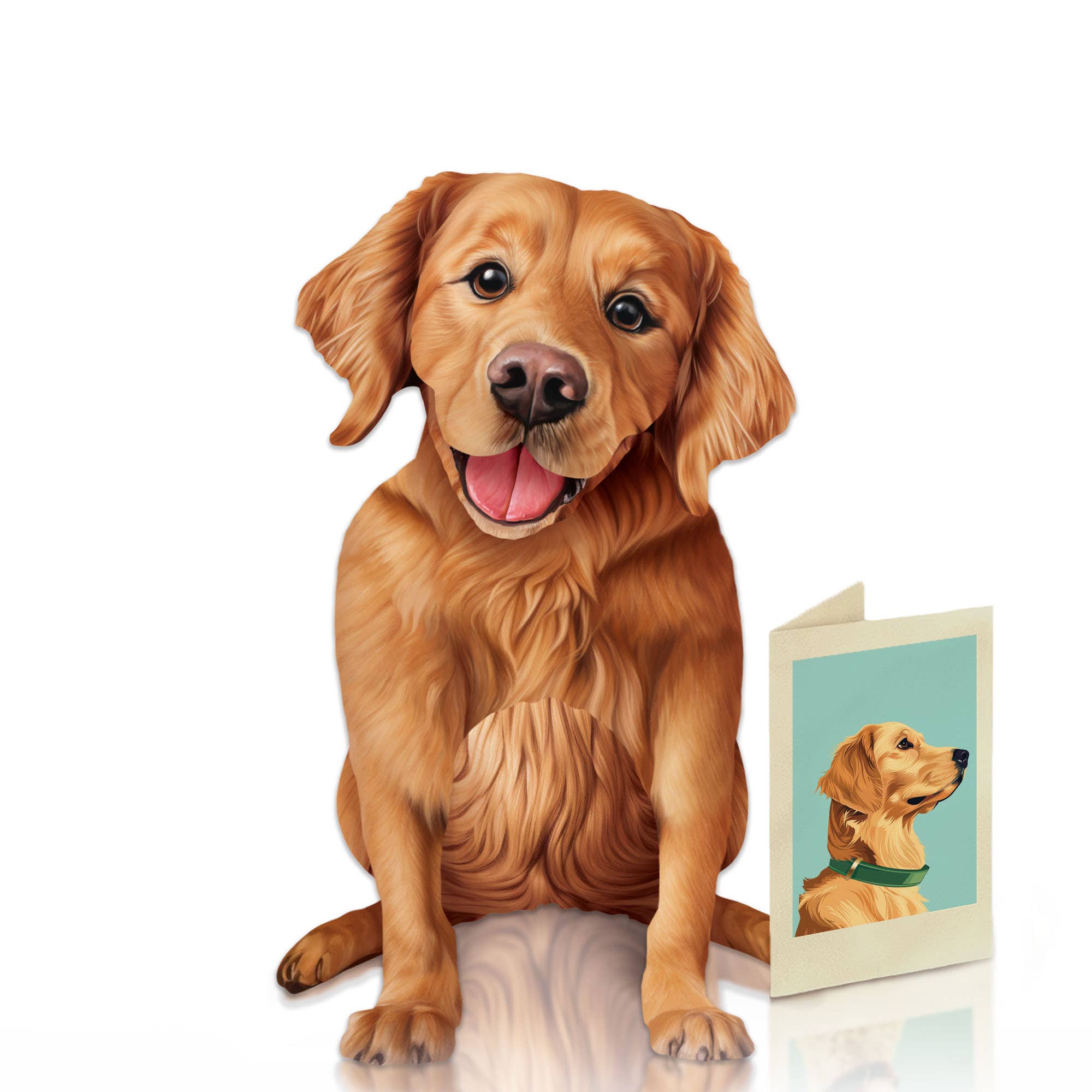 FreshCut Paper LLC – Großhandel Grußkarten für den Alltag – Golden Retriever (6 Pop-up Grußkarten)4