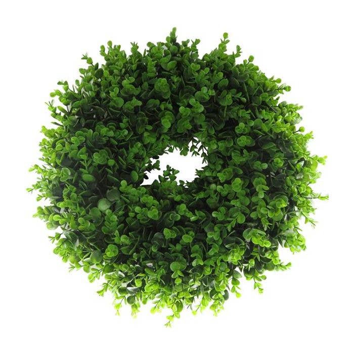 Couronne de buis entièrement faite à la main, 20 pouces, verte pour la vente par Lucknow Southern and Company