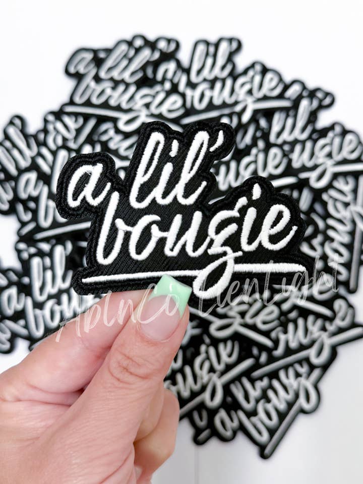 trucker hat patches 3” a lil boujie embroidery patch iron on for wholesale by ABLNco