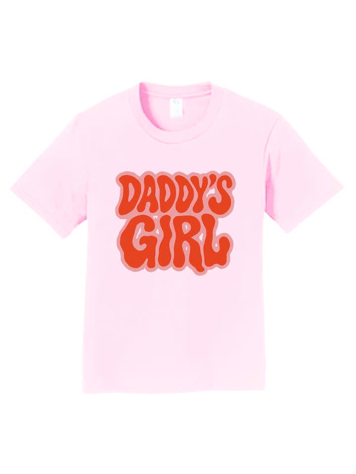 EMY AVE - Wholesale Screen Printed T-Shirt - Kids - Daddy's Girl - Light Pink Graphic Tee (Kid Ave)