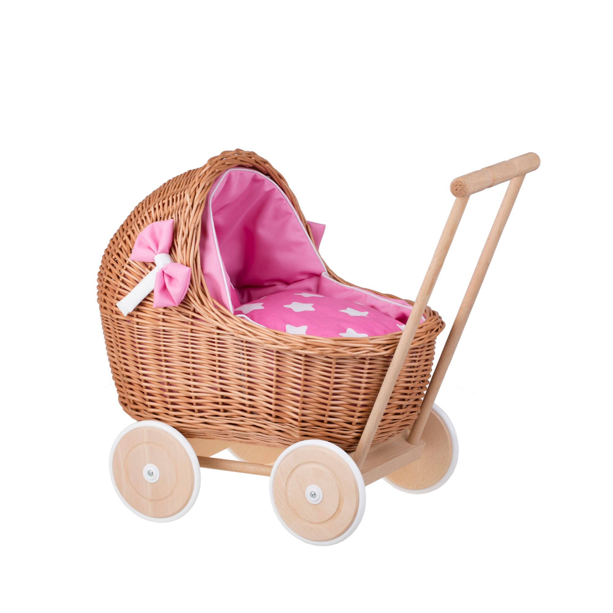The Wicker Stories - Wholesale Doll Accessory Kit - Kids - Handmade Natural Wicker Baby Carriage, Wicker9