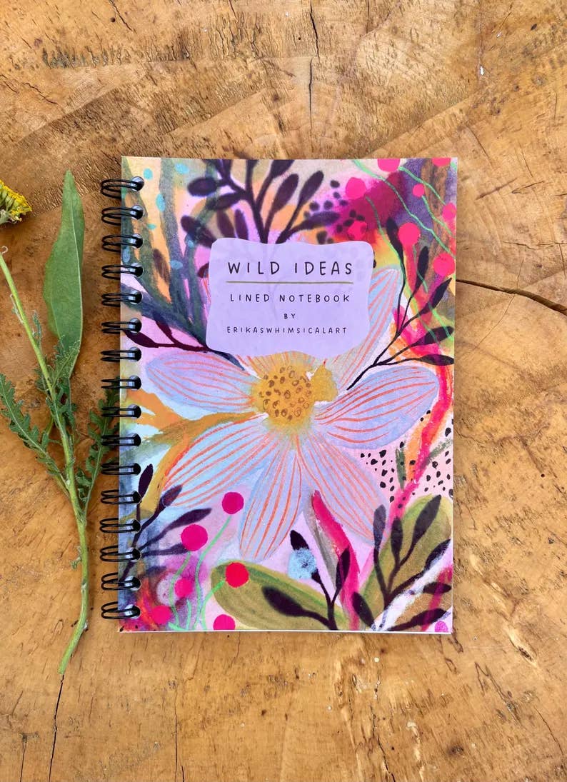 Erika's Whimsical Art – wholesale Notebook – Wild Ideas -A5 Handmade Notebook / Illustrated Journal