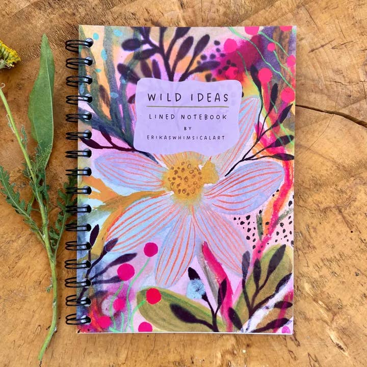 Wild Ideas -A5 Handmade Notebook / Illustrated Journal for wholesale by Erika's Whimsical Art