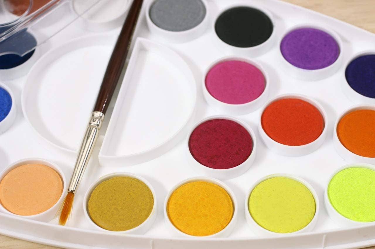 Liquidraw – wholesale Watercolour paint – Liquidraw Watercolor Paint Set 24 Colours with Palette & Brush Watercolour Painting for Adults and Kids3