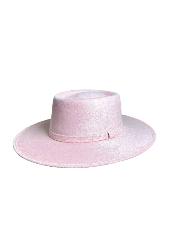 Vegan Suede Gambler Hat- Blush Pink for wholesale by Wilder and Soul Wholesale Hats