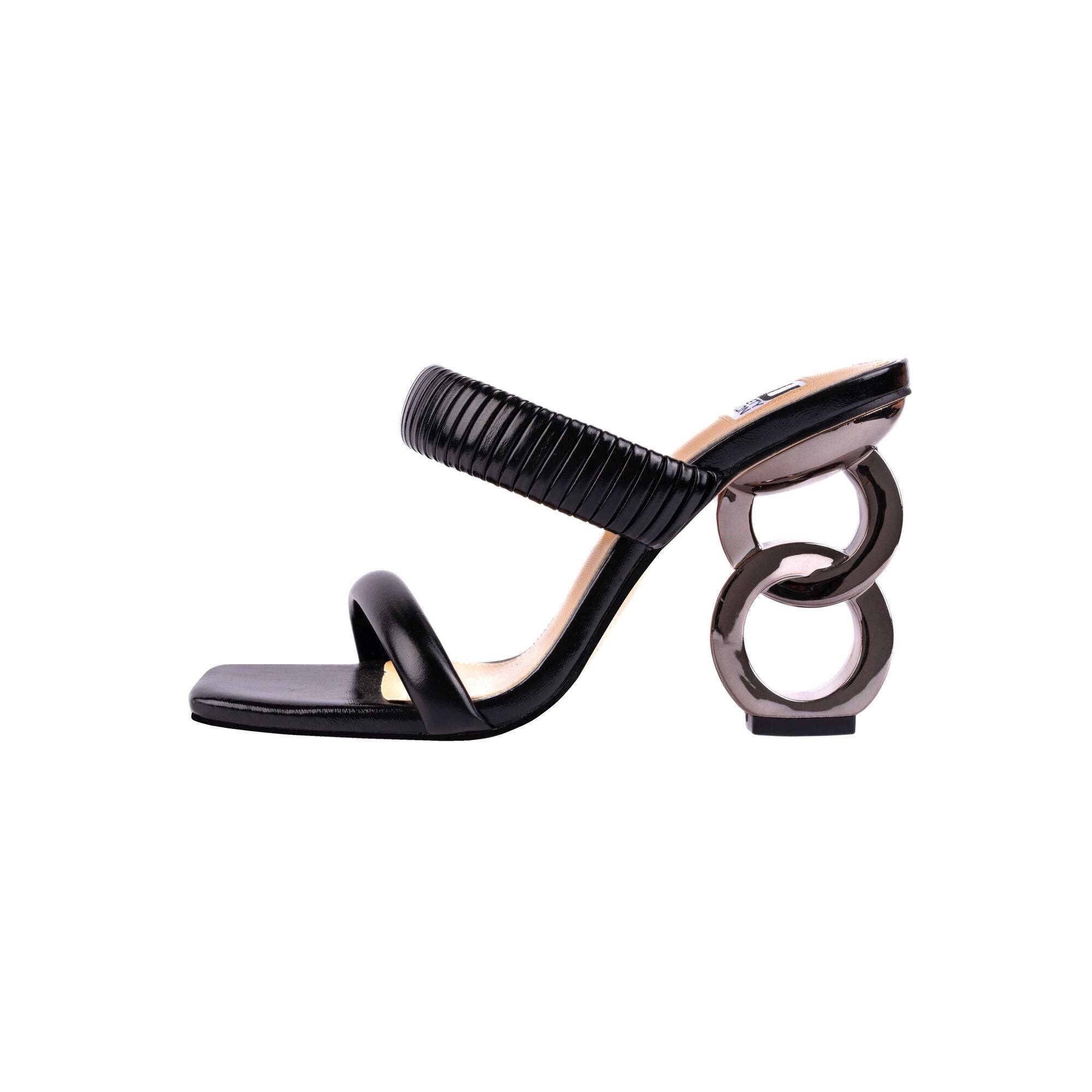 LADY COUTURE – Engroshandel Højhælede sko - Dame – Ninety Union RADDLE metalhæl plisseret tobåndsglide30