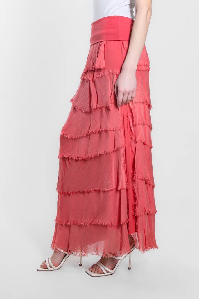 TINA Stephens Italy/Tees By Tina - Wholesale Skirt - Women's - Elisa Silk Ruffle Skirt (SL201)15