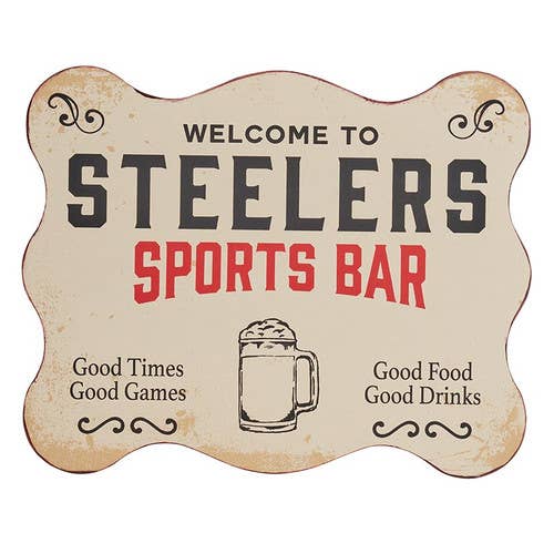 Steeler Bar Sign for wholesale by 47th & Main (Creative Brands)
