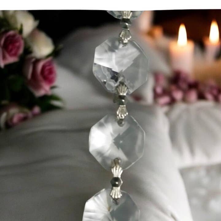 Catena con perline di cristallo ottagono da 1,8 m. per la vendita all'ingrosso da parte di Decor N Beyond