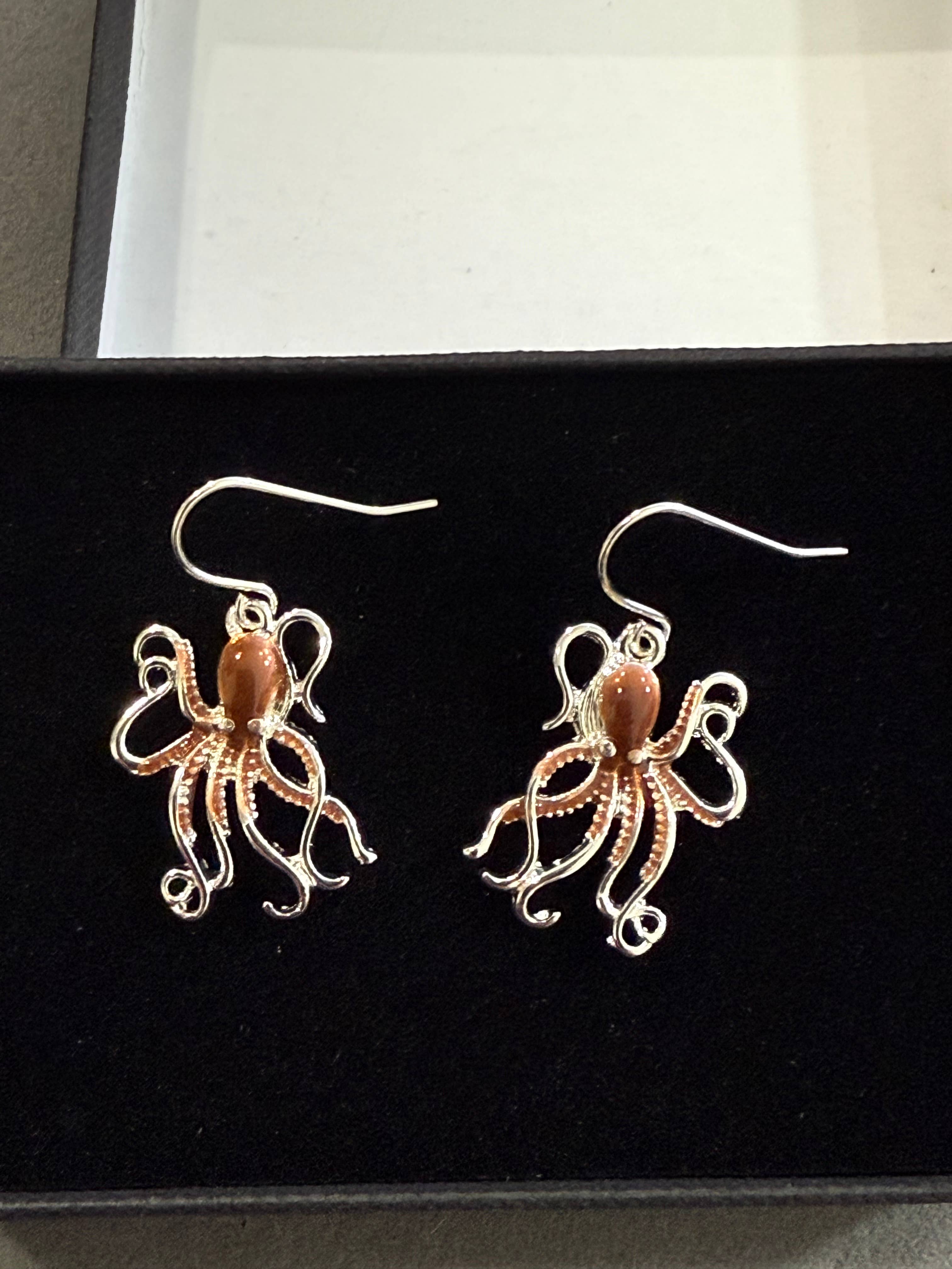 0011 PREMIERE - Wholesale Dangle Earrings - FR2524 Multi-Colored Nautical Octopus Metal Dangle Earrings2