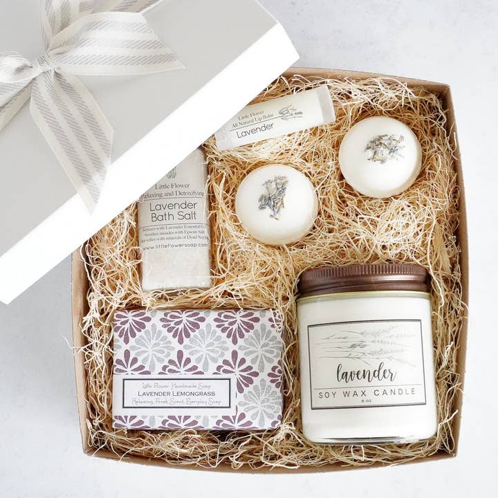 The Little Flower Soap Co - Wholesale Bath & Body Set - Luxury Lavender Spa Gift Box0