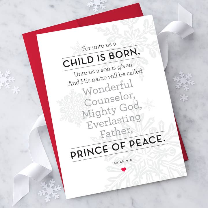 Carte de vœux de Noël « for to us a Child is born » pour la vente par Design With Heart