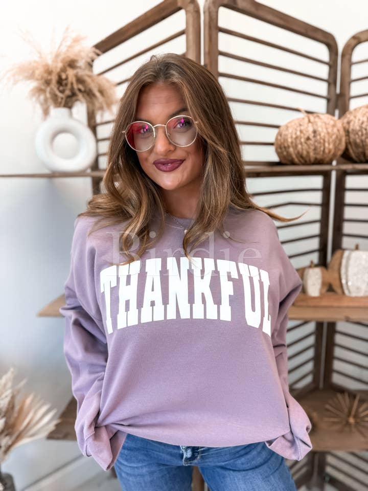 birdie - Wholesale Graphic sweatshirt – Women’s - Thankful Puff Graphic Crewneck6