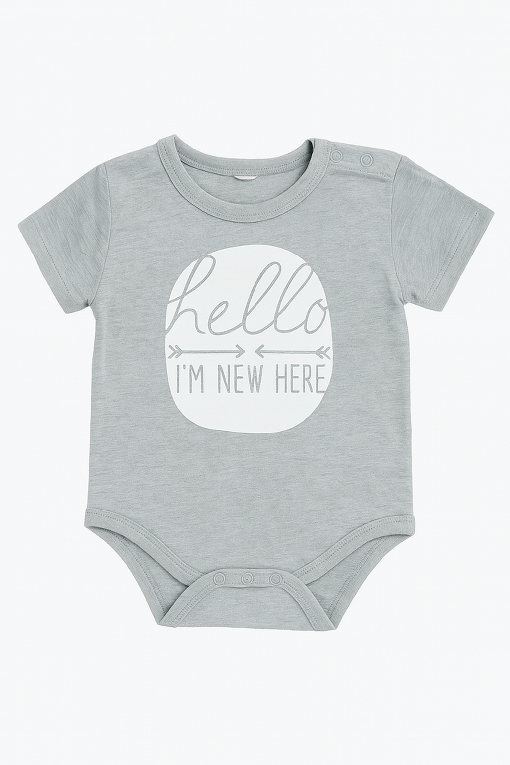 Fennco Styles - Wholesale Bodysuit (Non-Footed) - Baby - Grey hello I'M NEW HERE Cotton Baby Romper0