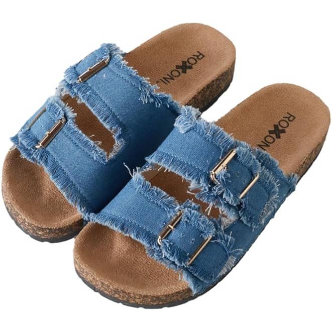Roxoni - Wholesale Sandals - Women's - Women's Comfort Flat Sandals Double Buckle Adjustable Straps