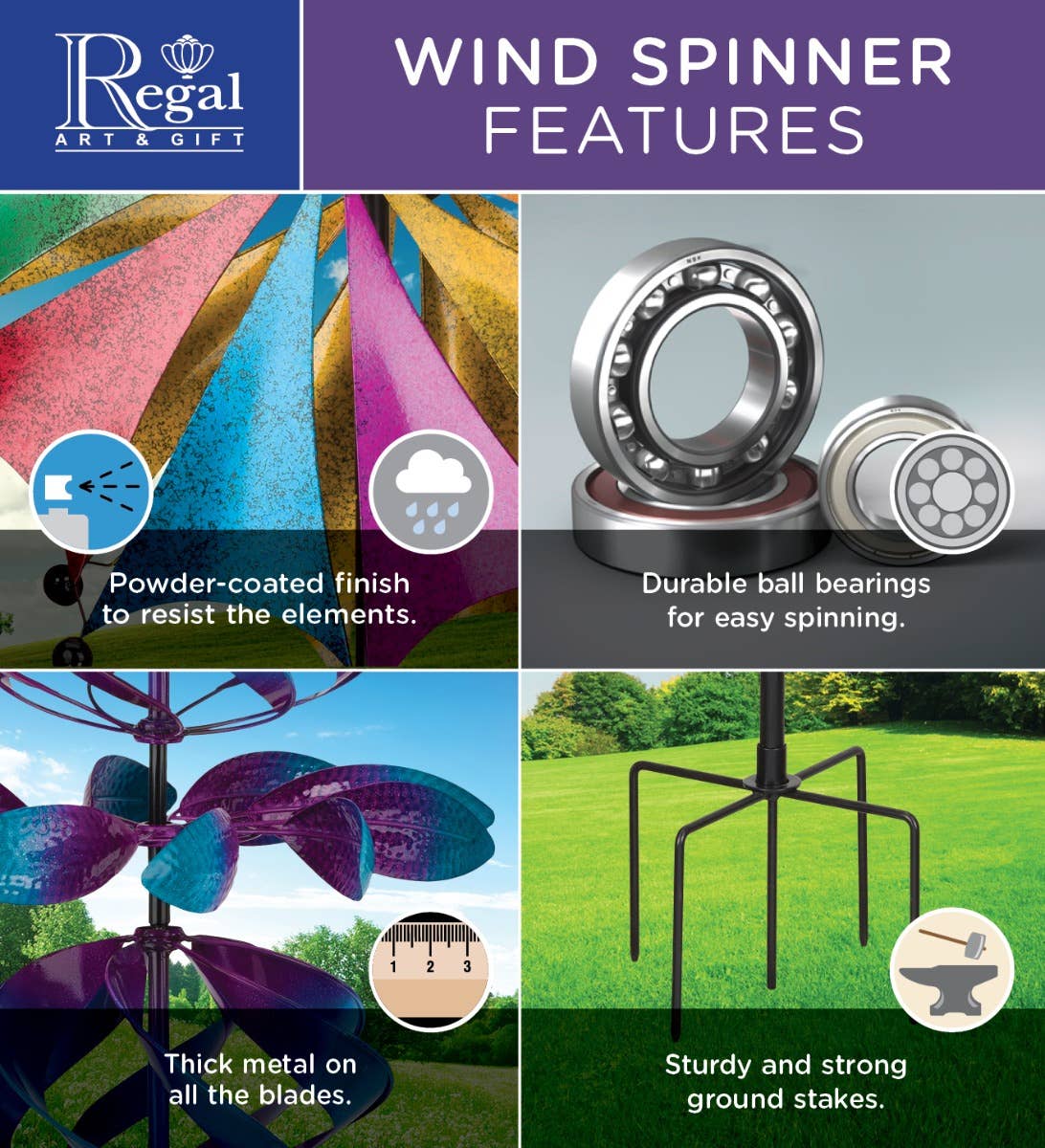 Regal Art & Gift - Wholesale Wind Spinner - Globe Wind Spinner 82"3