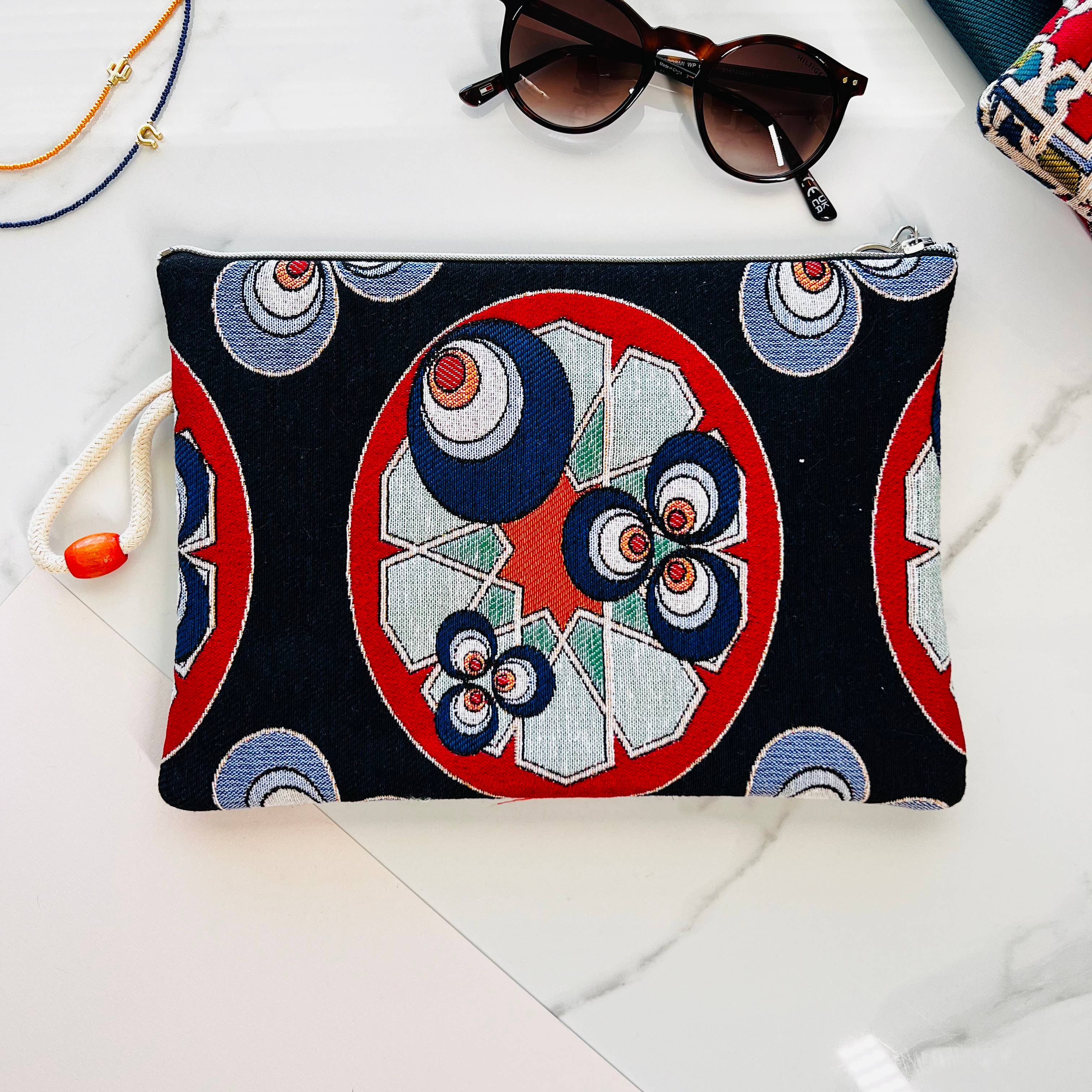 Umays Boho – wholesale Clutch bag – women's – Evil Eye Clutch Purse, Boho Slim Wallet with Wristlet3