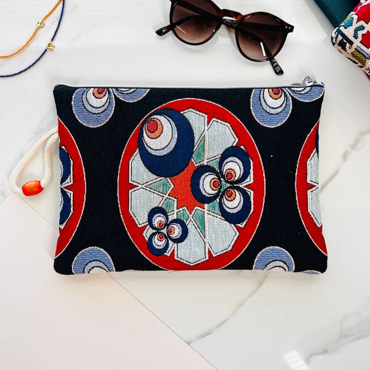 Umays Boho – wholesale Clutch bag – women's – Evil Eye Clutch Purse, Boho Slim Wallet with Wristlet3