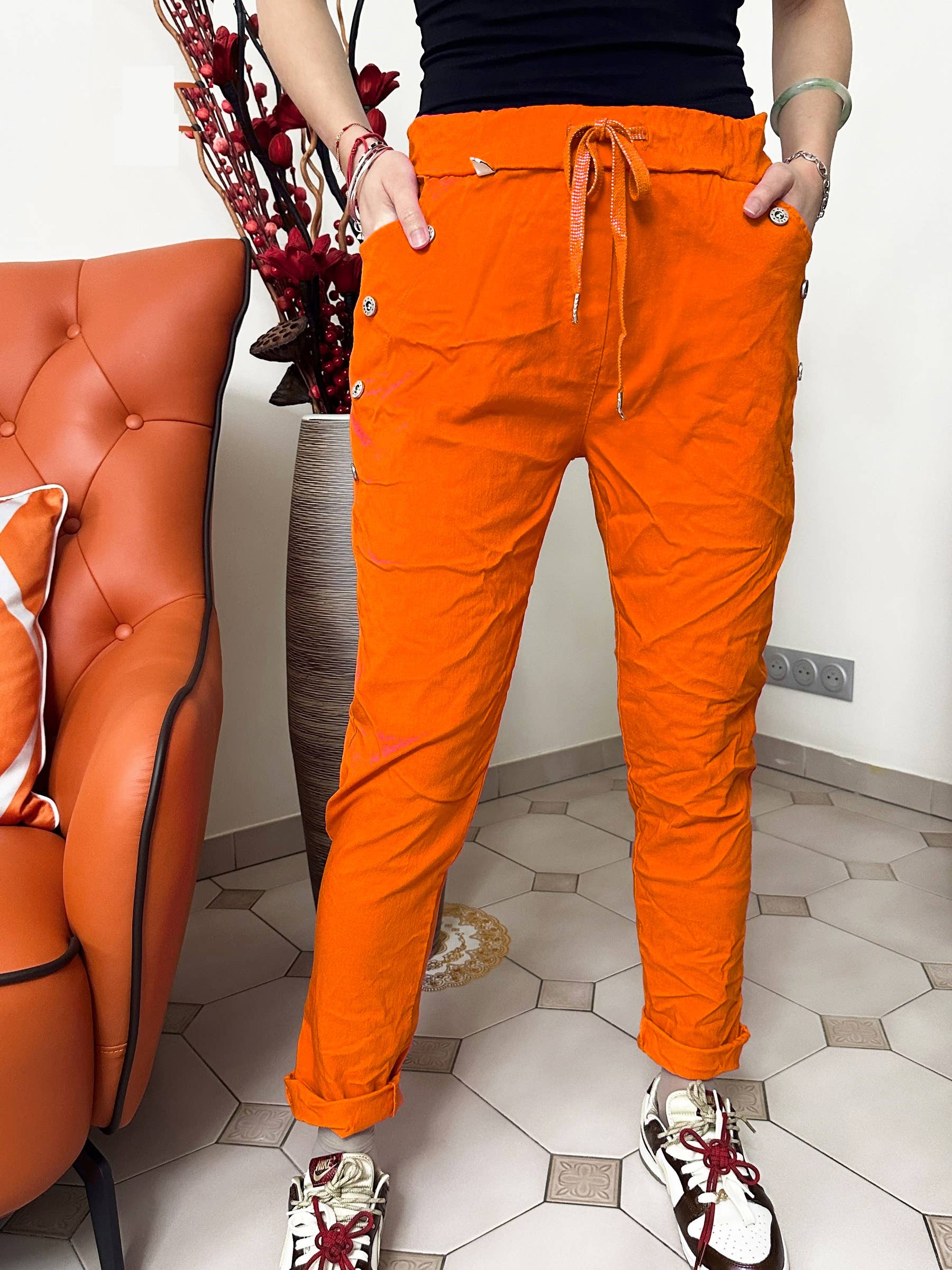 ZAFA PARIS - Wholesale Broek - Dames - 14F22P229 - magic viscose broek met knoop4