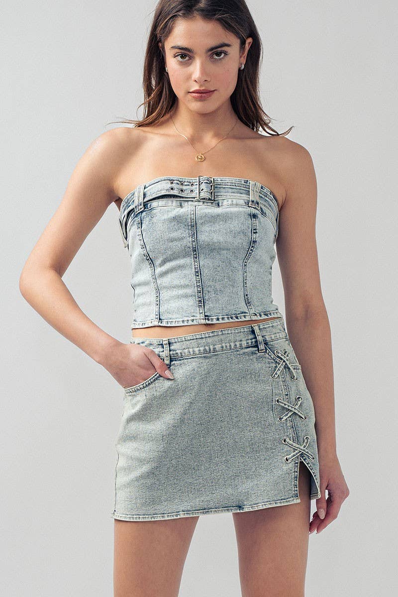 Fashion Week - Wholesale Corset - Women's - Vintage Vibes Denim Corset Top10